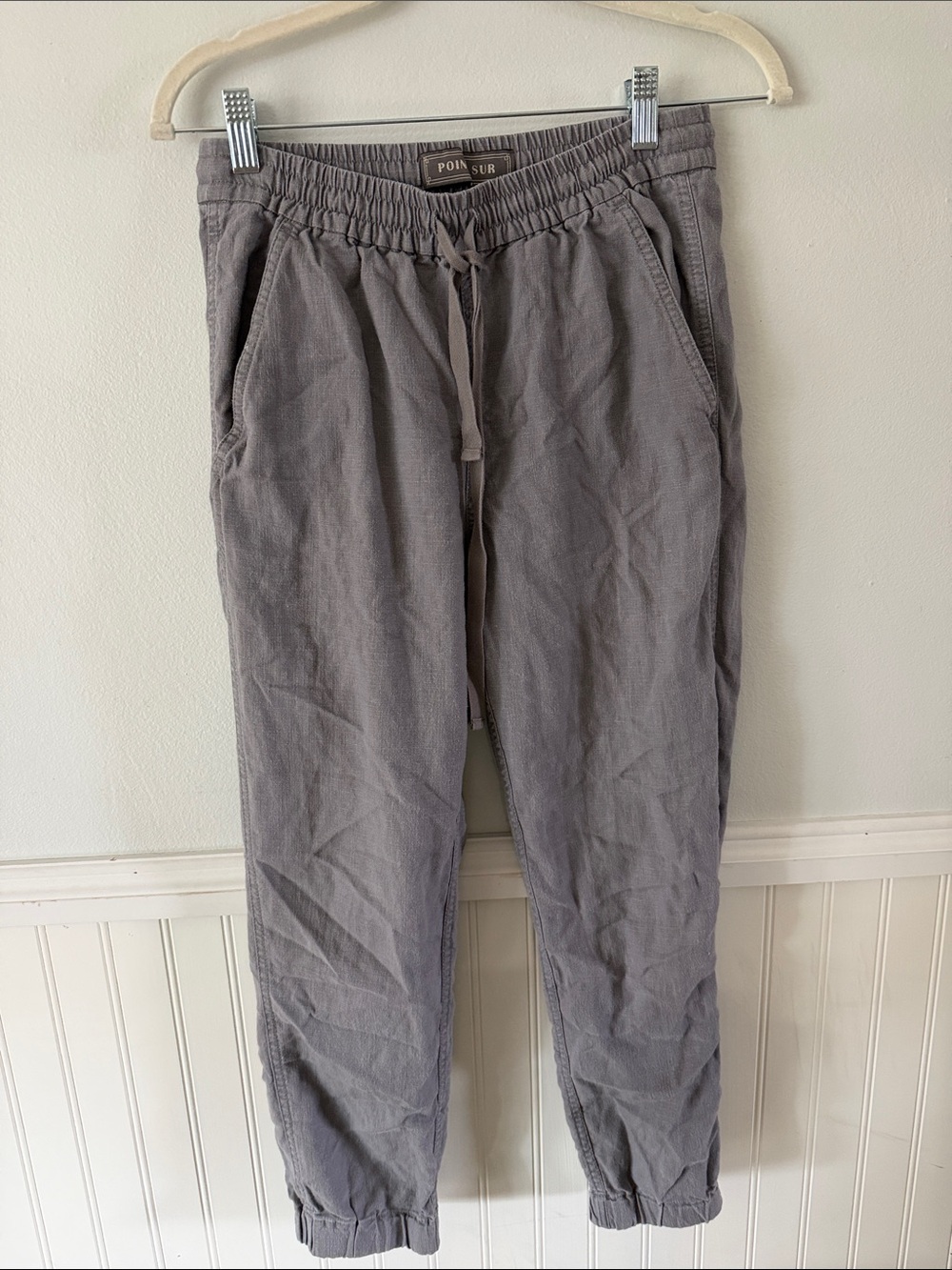Women’s Drawstring Jogger Pants — Gray by point sur